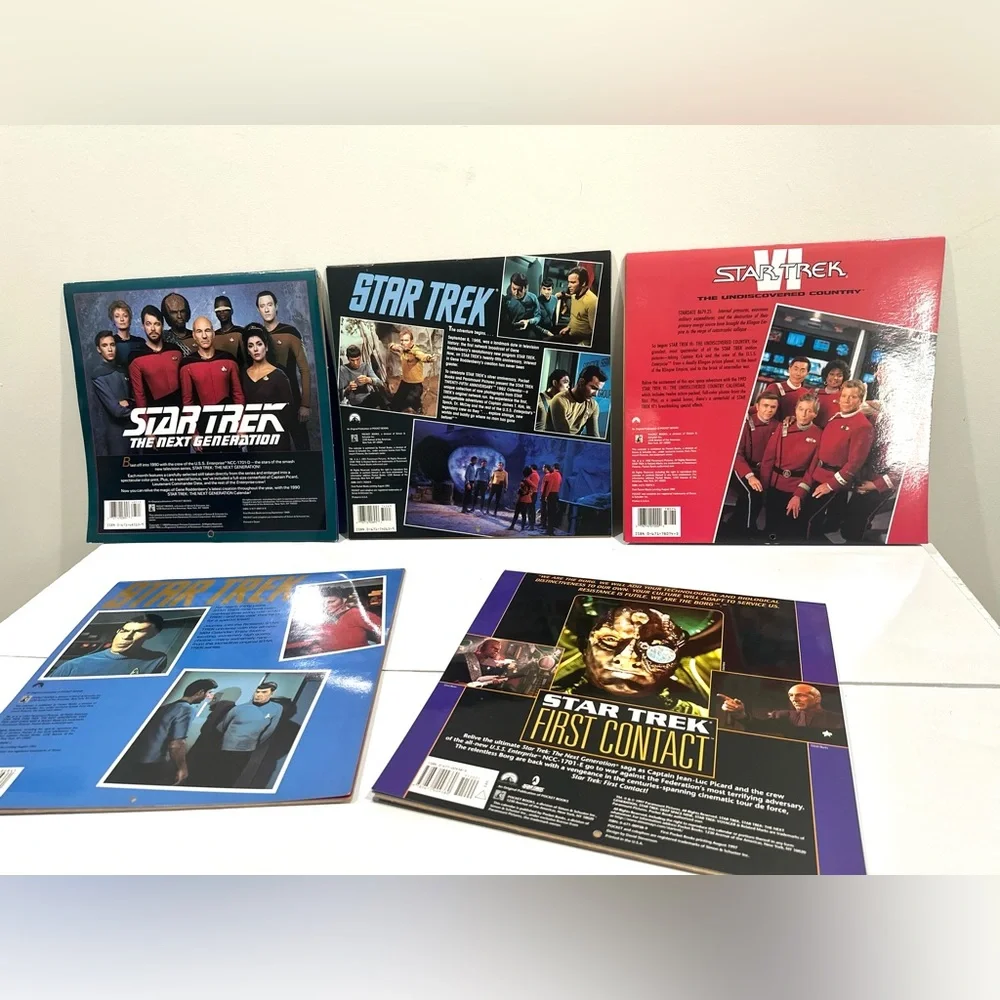 Lot of 5 Vintage Star Trek Original 90s Series Calendars- 90, 92, 93, 94, 98